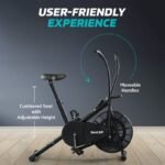 beatXP Vortex Energize 1M Air Bike Exercise Cycle for Home | Gym Cycle for Workout with Adjustable Cushioned Seat | Moving Handles | Full Body Workout - Image 2