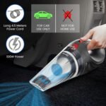 AGARO CV1077 Car Vacuum Cleaner, Portable, Handheld,12V DC /110W, 4.5KPA Power Socket, 14.7ft Long Cord, Stainless Steel Filter, Black - Image 4