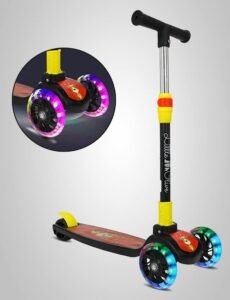Little Olive Scooter for Kids 3 Years Above Age 4 Level Adjustable Height, Foldable, PU Wheels, Weight Capacity 75 kgs Kids Scooter with Brakes (Black) - Image 4