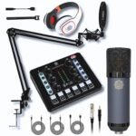 Digimore D-440 Condenser Mic Kit with Studio Headphones for Recording, Streaming Microphone