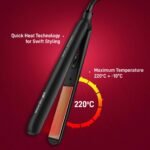 Ikonic Simply Straight Hair Straightener for Women Super Slim Rose Gold 1 inch Plates Compact Design Quick Heat Up Process Auto Controlled Heat Setting Suitable for all Hair Type, Black - Image 2