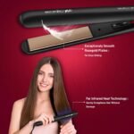 Ikonic Simply Straight Hair Straightener for Women Super Slim Rose Gold 1 inch Plates Compact Design Quick Heat Up Process Auto Controlled Heat Setting Suitable for all Hair Type, Black - Image 3