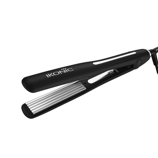 Ikonic Slim Titanium Hair Crimper PTC Heater Immediate Heat Up Adjustable Temperature Titanium Plates Hair Styling for Women, All Hair Type, Black
