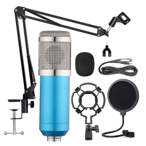 Gamma Audio GA-BM800 Shielded Cable Condenser Microphone With Long Stand,Cable,Shock mount-Black