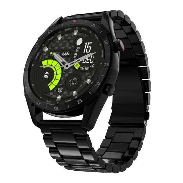 Lifelong Luxury with Metal Case & Stainless-Steel Strap Smartwatch  (Black Strap, Free)