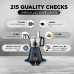 Preethi Zion Mixer Grinder for Kitchen - 4 Jars 750 Watt Mixie (3 Stainless steel Jars+1 Master Chef Plus Food processor Jar), Flexi lids, Vega W5 motor, Black (MG-227) - Image 2