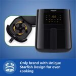 PHILIPS Digital Airfryer with Touch Panel, 4.1L, with RapidAir Technology,with additional 1 Yr Warranty by Philips, 7 Pre-set Menu (HD9252/90)(Black) - Image 3