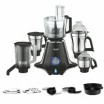Preethi Zodiac MG-218 mixer grinder, 750 watt, Black/Light Grey, 5 jars - 3 In 1 insta fresh juicer Jar & Master chef food processor Jar