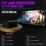 Egate i9 Pro Max FHD 1080p (E03i31) (400 lm / 1 Speaker / Remote Controller) 4X Brighter | Bluetooth |400 ISO Lumens & 840 FC Mega Brightness | 1080p Native with 4K Support | 210-Inches (534 cm) Screen | AV, VGA, HDMI, SD Card, USB, AUX, inbuilt Speaker Projector - Image 2