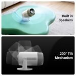 ZEBRONICS PIXAPLAY 63, Smart LED Projector, 6000 Lumens, 150 Inch Screen Size, 200° Tilt Mechanism, Auto Keystone Adaptation, Android, Built-in Speaker, Bluetooth, HDMI ARC, WiFi, 1080p, Miracast - Image 2