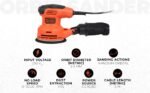 BLACK+DECKER BEW210-QS, 230W, 0-13000 RPM, 4-in-1 Corded Electric Multi-Sander With 2 Orbital Bases, 2 Metre Cord, Finger Sanding Attachment and Sanding Sheets, Orange and Black - Image 2