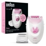 Braun Silk-épil 3-031 Epilator for Women, Long-Lasting Hair Removal, 20 Tweezer System, Smartlight Technology, Gentle on Skin, Shaver & Trimmer Included, White & Pink