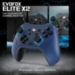 EvoFox Elite X2 Wireless Gaming Controller For PC with 1000Hz Polling Rate, Dual-Mode (2.4G & Type C), Hallsense™ Magnetic Hall 3D Joysticks & Triggers, EZ Click Macros, Dual Vibration Motors(Blue) - Image 3