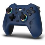 EvoFox Elite X2 Wireless Gaming Controller For PC with 1000Hz Polling Rate, Dual-Mode (2.4G & Type C), Hallsense™ Magnetic Hall 3D Joysticks & Triggers, EZ Click Macros, Dual Vibration Motors(Blue)
