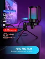 FIFINE A6V USB Gaming Condenser Microphone with RGB, Quick Mute, Pop Filter, Shock Mount & Gain Control – Ideal for PC, PS5, Streaming, Discord, Twitch, Podcasts & Videos|Black - Image 3