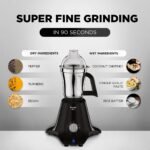 Preethi Boltz 1000 Watts Mixer Grinder, 4 Jars (3 Stainless Steel Jars, Blender Jar), Powerful Grinding for Masalas, Chutneys and Batters, Black - Image 3