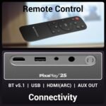 ZEBRONICS PIXAPLAY 25, Smart Projector, 1080p, 7500 Lumens, 200" Screen Size, Quad Core, Auto [ Focus | Keystone | Obstacle Detection | Screenfit ], Bluetooth, WiFi, HDMI-ARC, APP Support, Miracast - Image 3