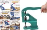 DIY Crafts Pack of 900 Grommets, Hand Press Grommet Machine + Grommets Eyelet Tool Kit 3 Die Hand Press Grommet Machine #0#2#4 w/Grommets & Eyelet Feeding (Pack of 900 Grommets) - Image 3