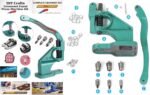 DIY Crafts Pack of 900 Grommets, Hand Press Grommet Machine + Grommets Eyelet Tool Kit 3 Die Hand Press Grommet Machine #0#2#4 w/Grommets & Eyelet Feeding (Pack of 900 Grommets) - Image 2