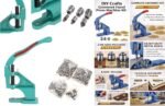 DIY Crafts Pack of 900 Grommets, Hand Press Grommet Machine + Grommets Eyelet Tool Kit 3 Die Hand Press Grommet Machine #0#2#4 w/Grommets & Eyelet Feeding (Pack of 900 Grommets)