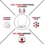 TENDA N301 Wireless Router 2.4 GHz 300 Mbps Wifi Speed Single Band External Antenna Ethernet (Cable Broadband) (White) - Image 2