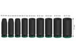 BOSCH Impact Socket Set 9-Piece | High-Torque CRMO Steel for Extreme Durability | Black Phosphate Coating for Corrosion Resistance | Secure Pin & Ring Design | Laser-Etched Sizes - Image 3
