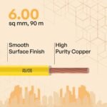 Polycab Optima Plus 6 sq/mm Yellow 90 m Wire (Yellow) - Image 3